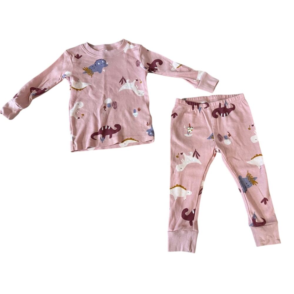 Carter's Adorable 2 Piece Pink & Purple Dinosaur Pajama Set, Size 12M